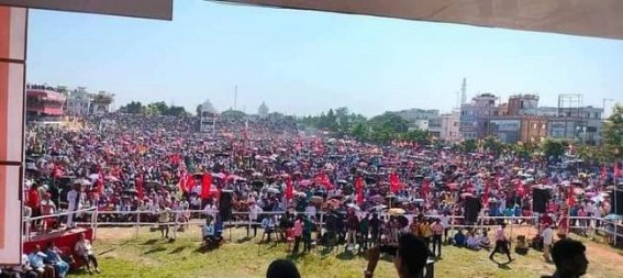 CPI-M’s massive rally in Astabal Stadium amid attempts by BJP to obstruct the Participants across Tripura 